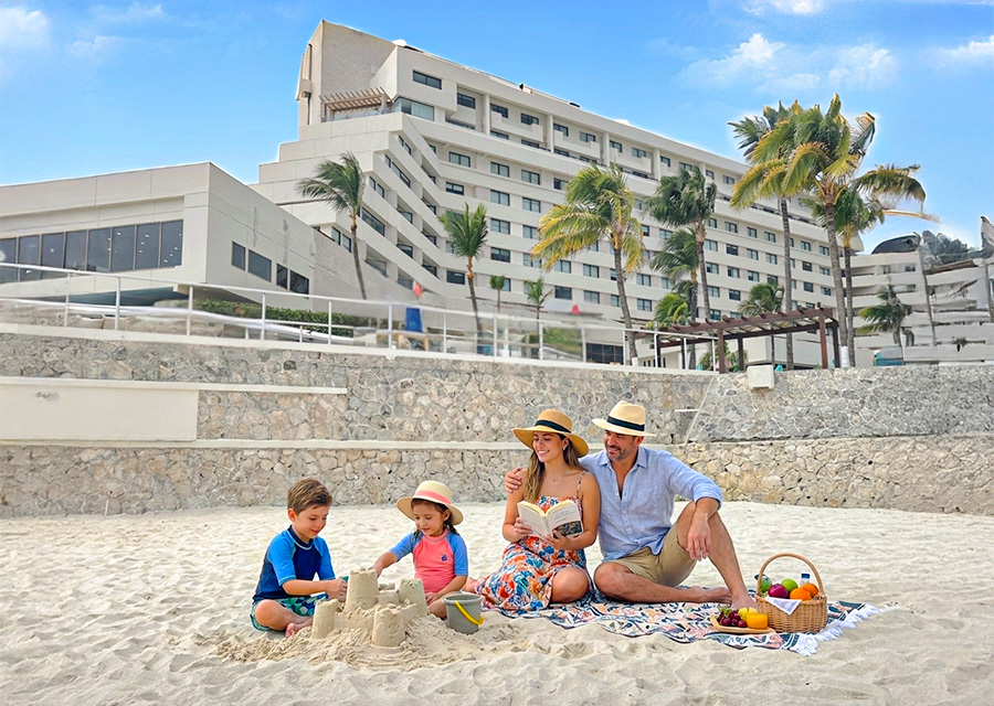 Playa y niños en Cancún